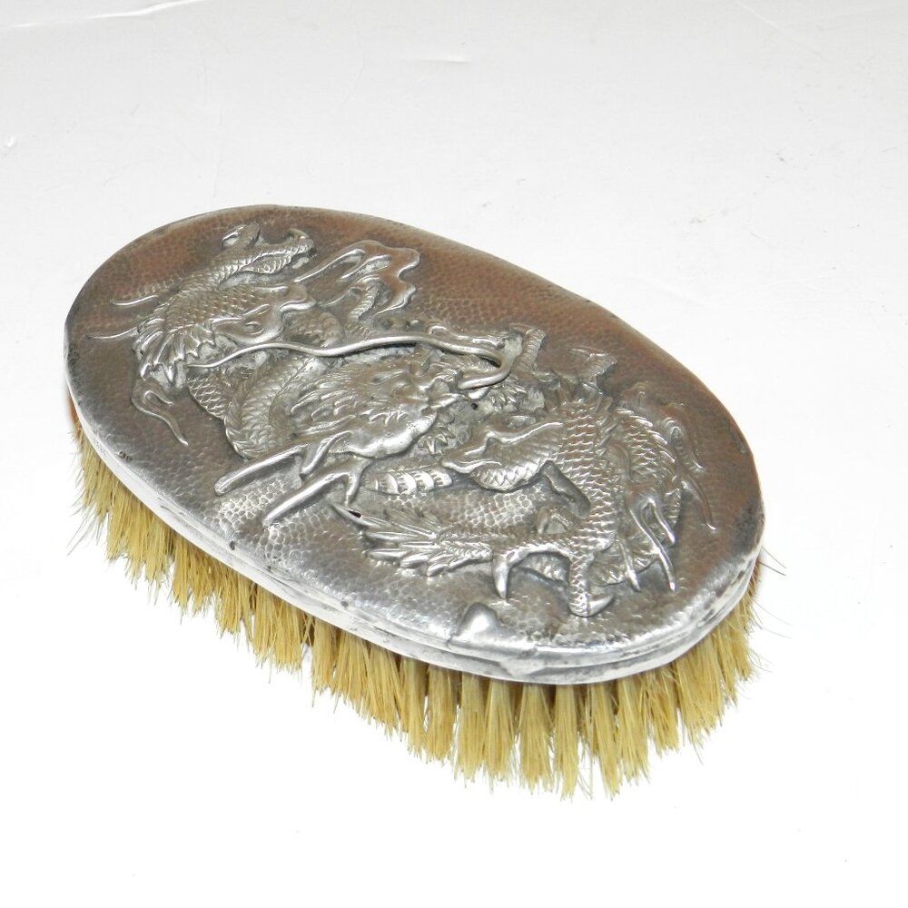 Antique Chinese Sterling Silver Dragon Brush - Picture 3 of 11